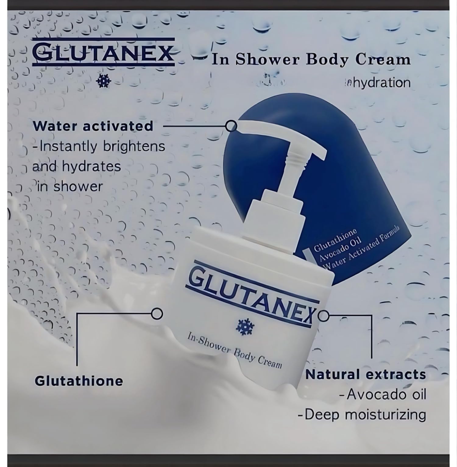 Glutanex In-Shower Body Cream 300ml – Hydration, Radiance