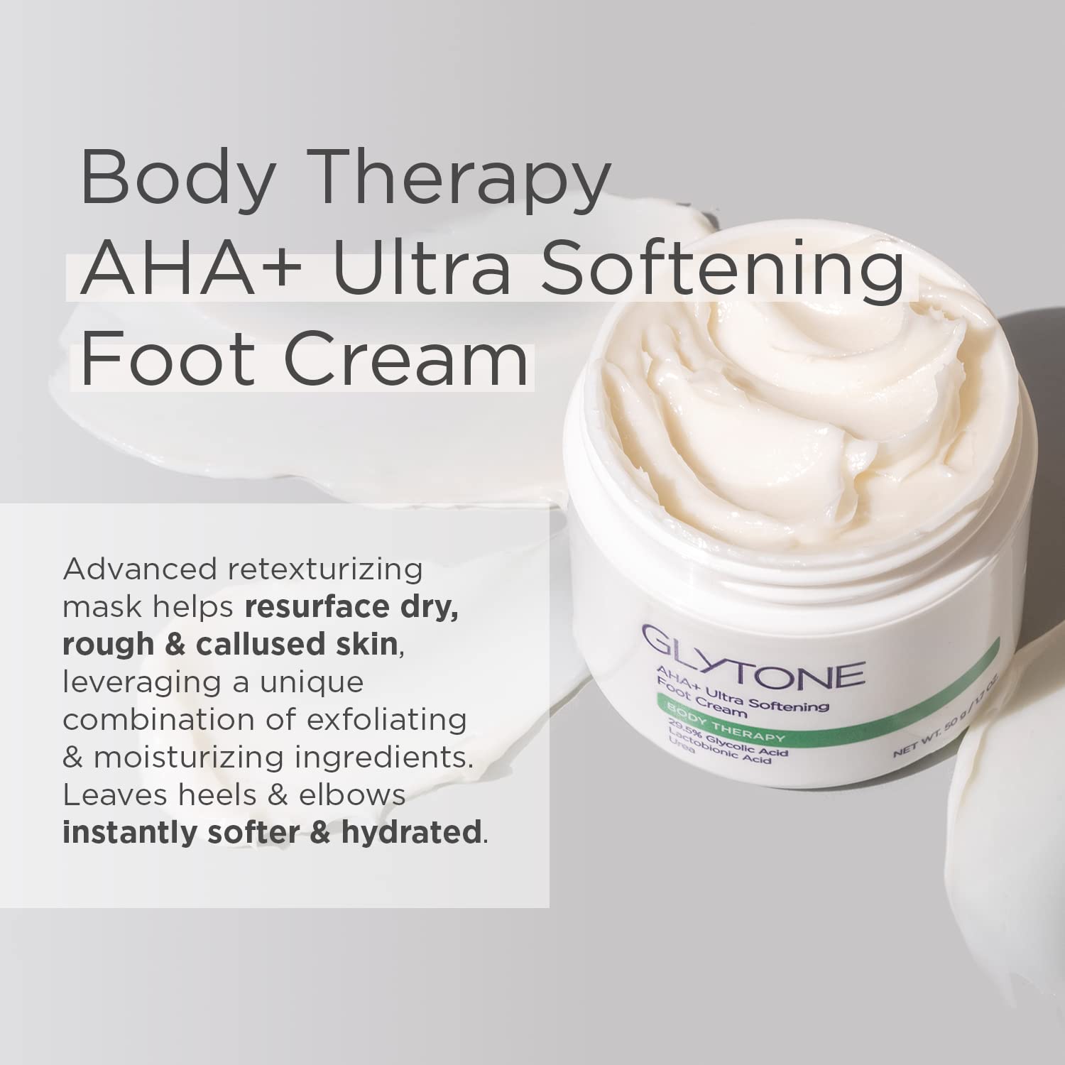 GLYTONE AHA+ Foot Cream for Dry, Cracked Feet | Exfoliate, Hydrate & Retexturize