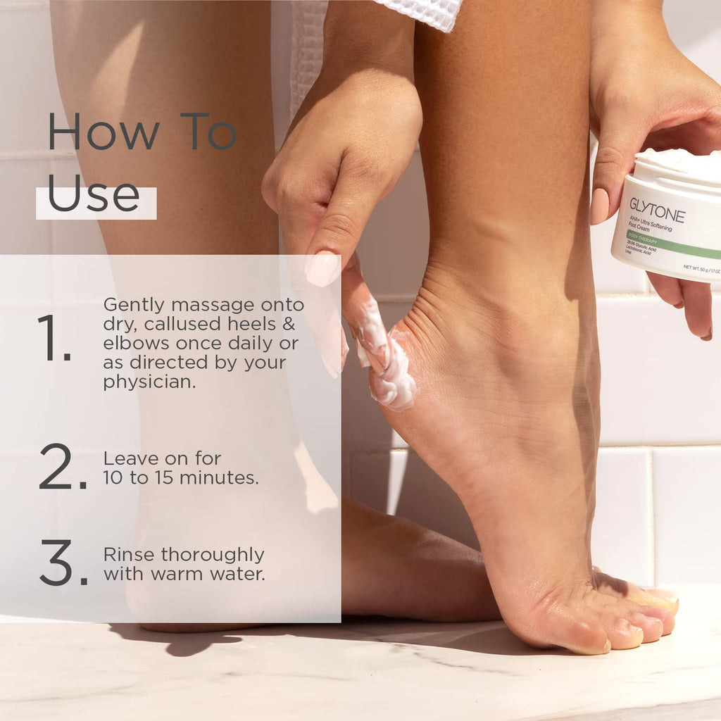 GLYTONE AHA+ Foot Cream for Dry, Cracked Feet | Exfoliate, Hydrate & Retexturize
