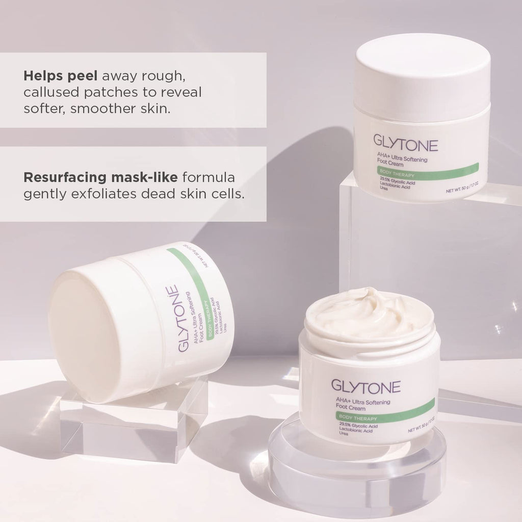 GLYTONE AHA+ Foot Cream for Dry, Cracked Feet | Exfoliate, Hydrate & Retexturize