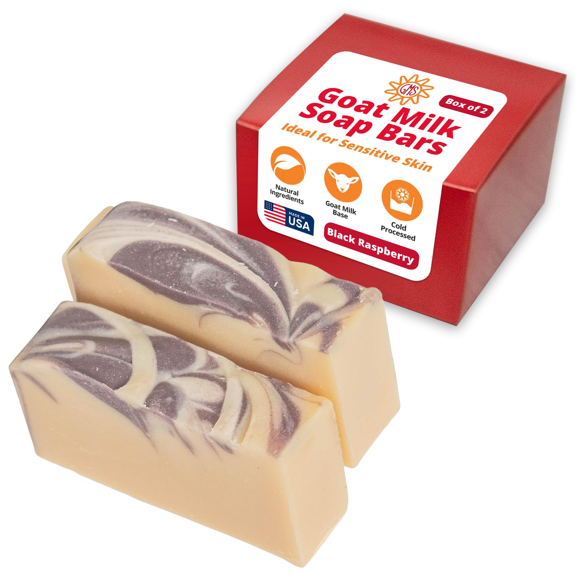 Goat Milk Stuff Goat Milk Soap - Black Raspberry | Handmade Facial Soap (Box of 2)