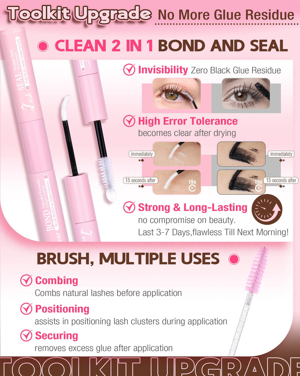Goddvenus Brown Wispy Lash Clusters Kit – Manga Eyelashes, Natural Clusters, DIY Anime C Curl, Waterproof