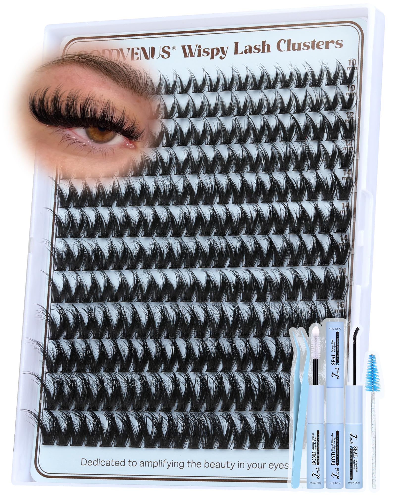 Goddvenus Fluffy Wispy Lash Clusters Kit – Lightweight DIY Eyelash Extensions