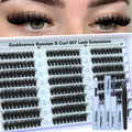 Goddvenus Lash Clusters Kit Wispy Lashes: Mixed 12mm-16mm with Bond & Seal, DIY Cat-Eye Lashes