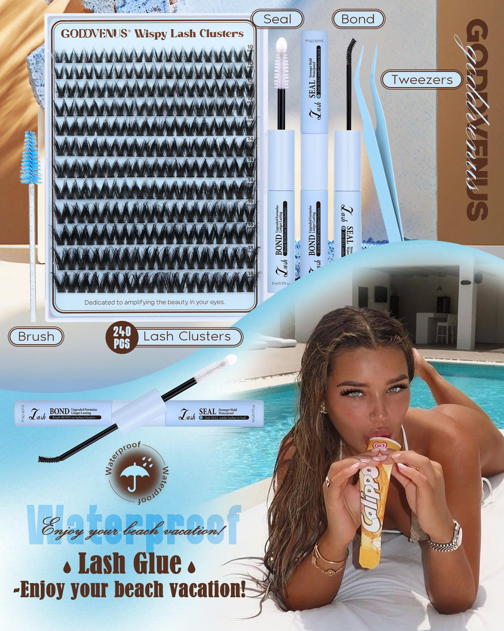Goddvenus Fluffy Wispy Lash Clusters Kit – Lightweight DIY Eyelash Extensions