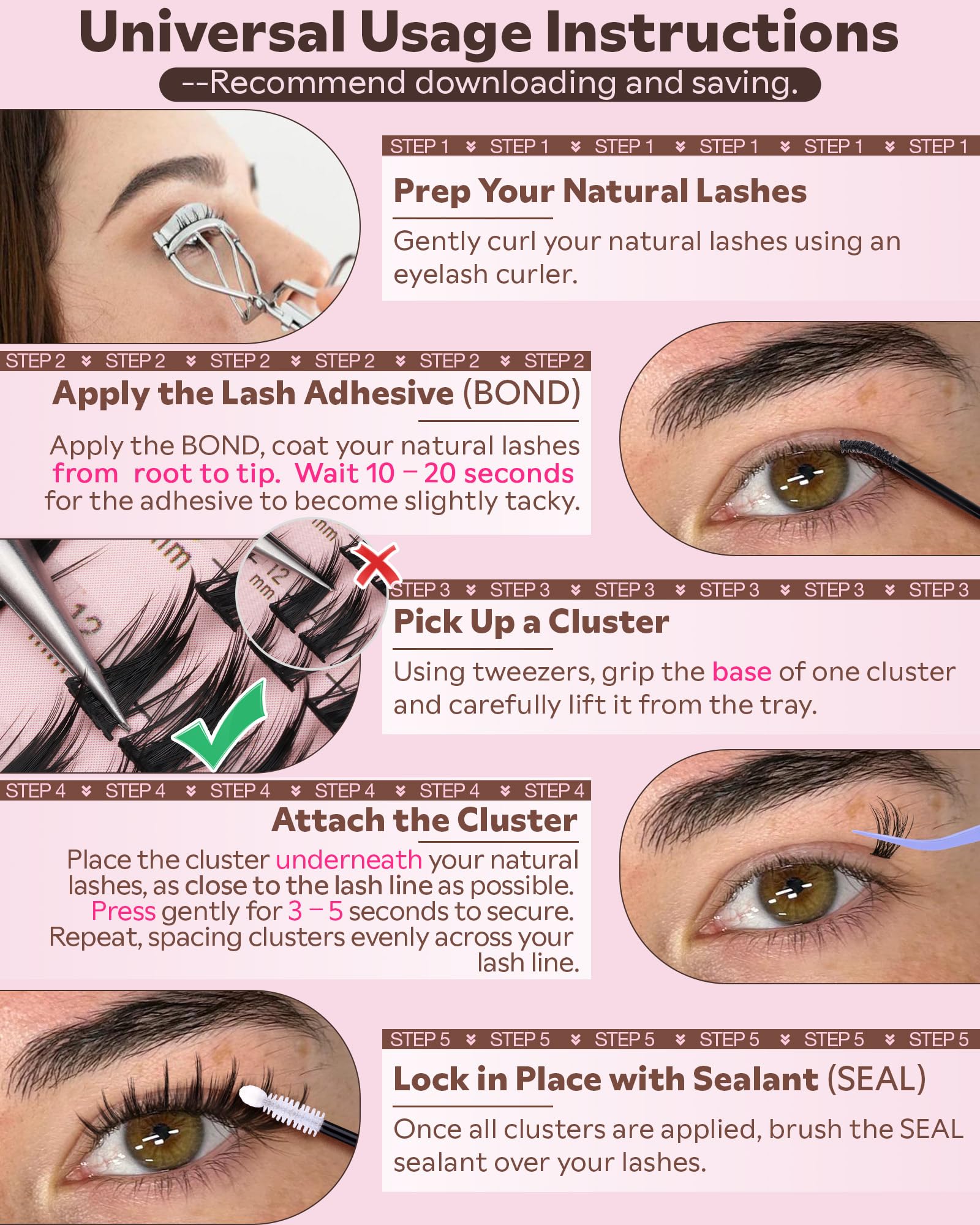 Goddvenus Manga Lash Clusters Kit – Natural 300 Pcs, Wispy Anime Lashes (10–16mm) | Cat Eye, Doll Eye, Squirrel Eye