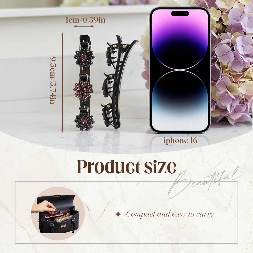 Godmifa Sparkling Crystal Stone Braided Hair Clip – 2026 Rhinestone Hair Accessory