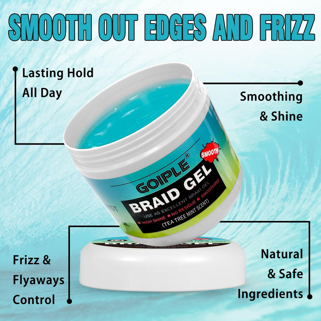 Goiple 16 oz Braiding Gel – Extra Hold for Twists, Locs & Braids, Tea Tree