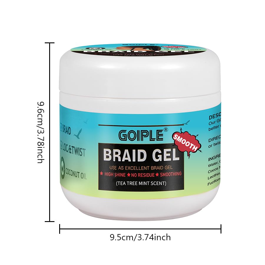 Goiple 16 oz Braiding Gel – Extra Hold for Twists, Locs & Braids, Tea Tree