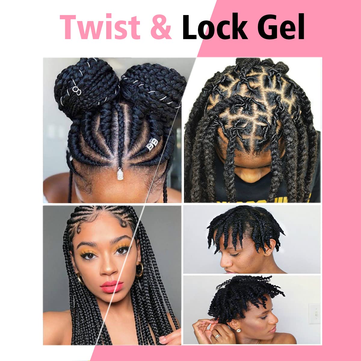 Goiple 16oz Big Capacity Braid Gel – Extra Hold, High Shine, No Flake Edge Control for Twists, Locs & Braids