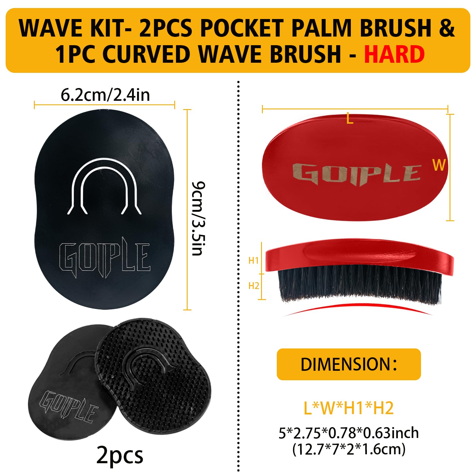 Goiple Wave Pomade for Men – Strong Hold, Easy Wash, Layered Waves, Silky Shine (Red)