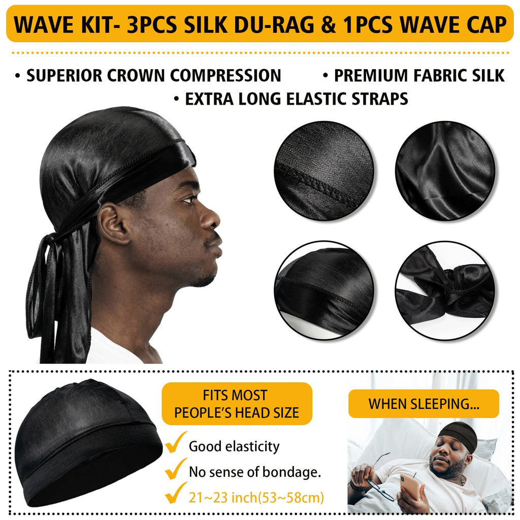 Goiple Wave Pomade for Men – Strong Hold, Easy Wash, 360 Waves + Cap Set