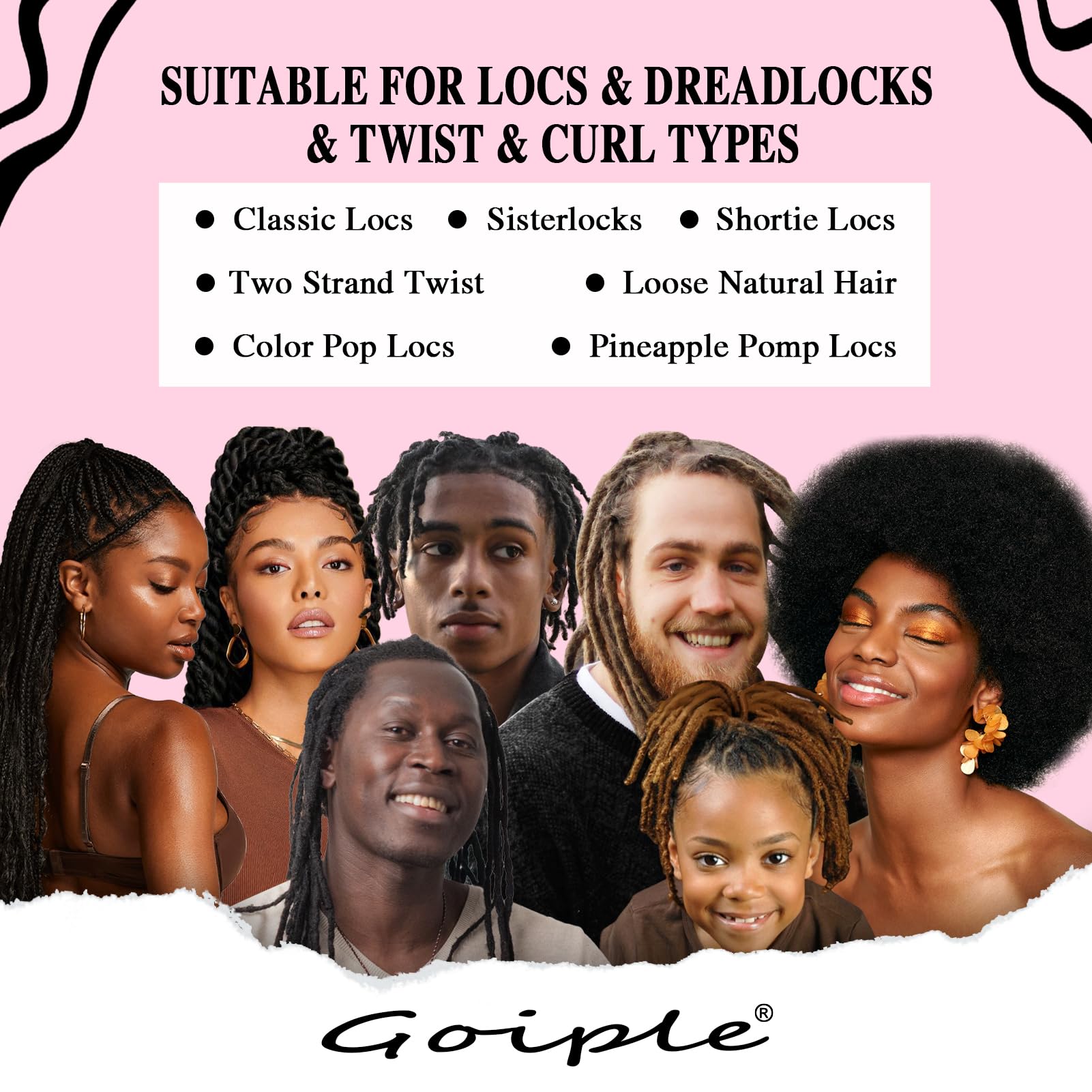 Goiple Rose Water for Locs Spray – Hydrating Scalp Moisturizer for Dreadlocks (2-Pack)
