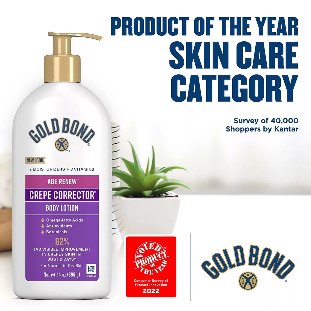 Gold Bond Age Renew Crepe Corrector Body Lotion Duo – Replenishing & Smoothing, 26 oz