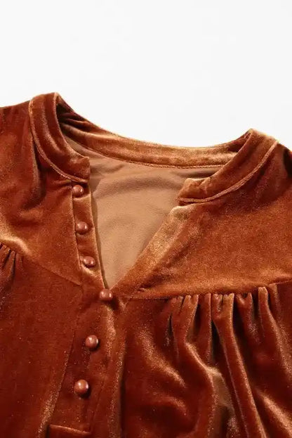 Gold Beaded Velvet Long Sleeve Blouse Women UK | Party