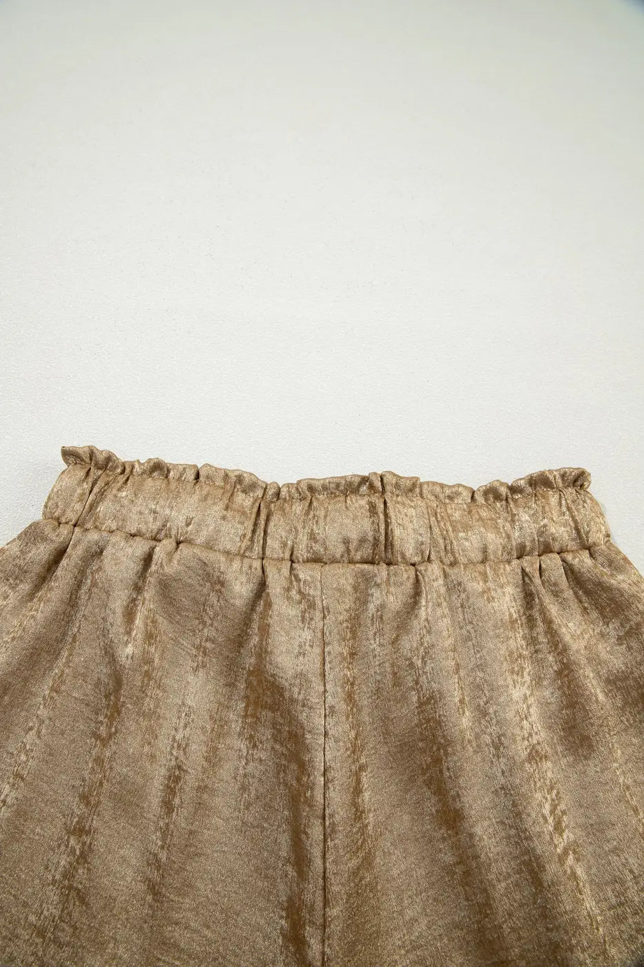 Gold Metallic Shorts Women | High Waist Drawstring Casual