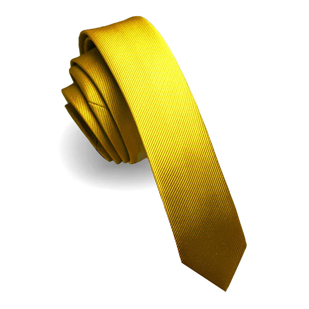 Gold Skinny Silk Tie