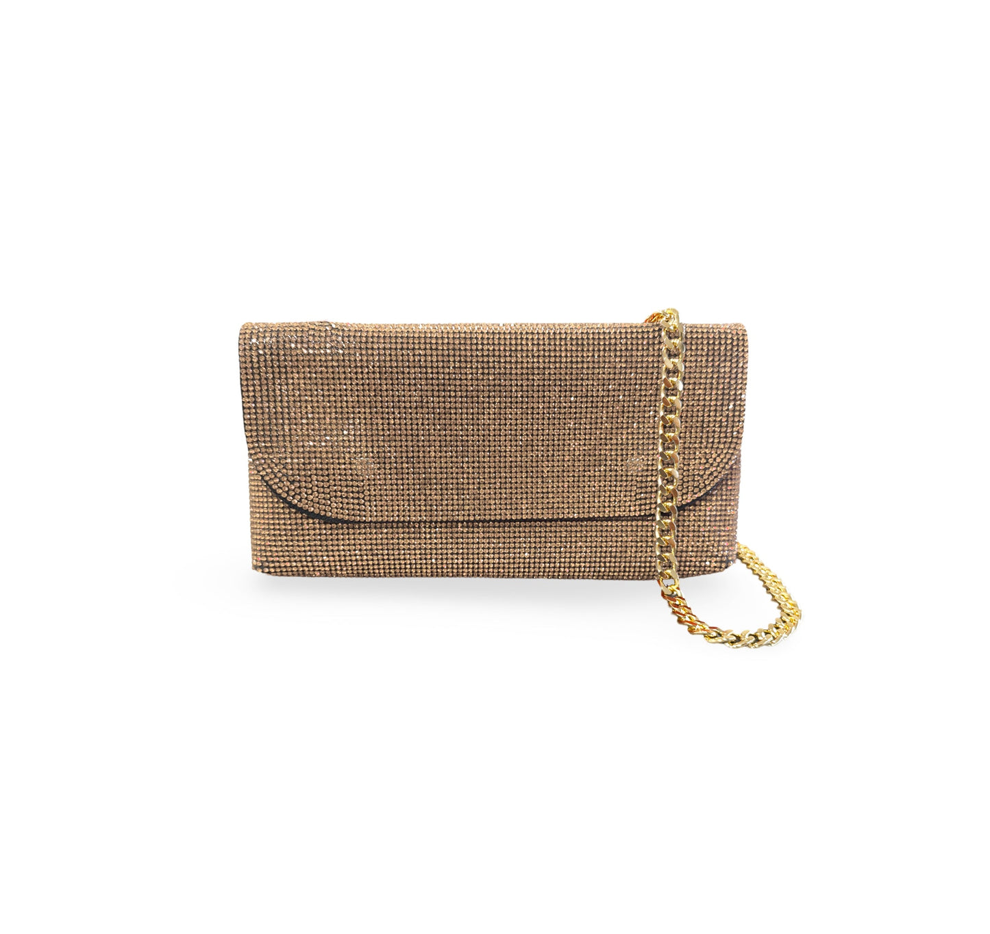 Caprilite Small Crossbody Bag Sparkly Crystal Clutch Fold Handbag Gold Chaampagne