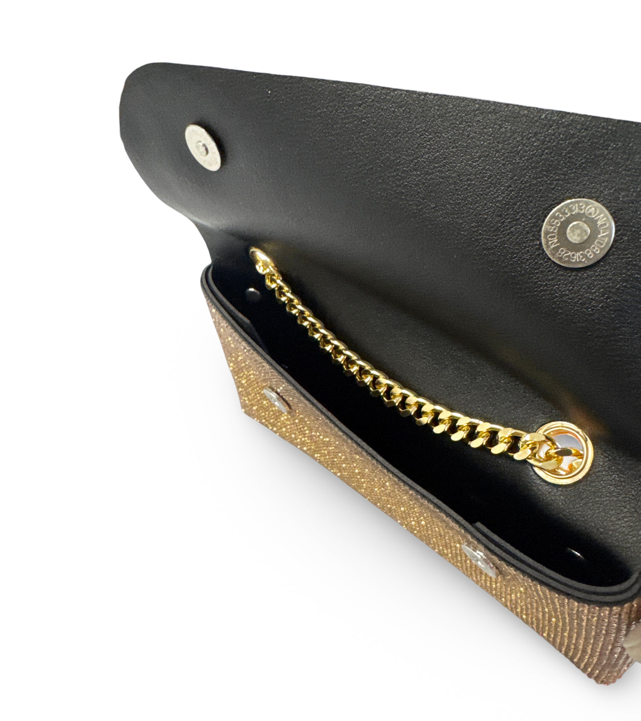 Caprilite Small Crossbody Bag Sparkly Crystal Clutch Fold Handbag Gold Chaampagne