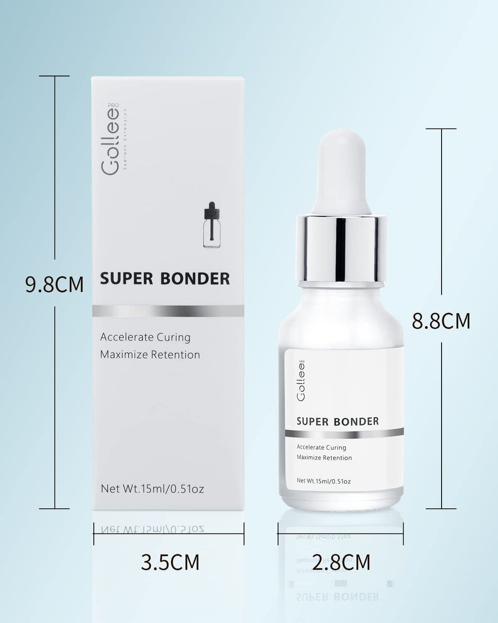 GOLLEEPRO Lash Bonder for Eyelash Extensions – Retention Sealant & Glue Accelerator 15ml
