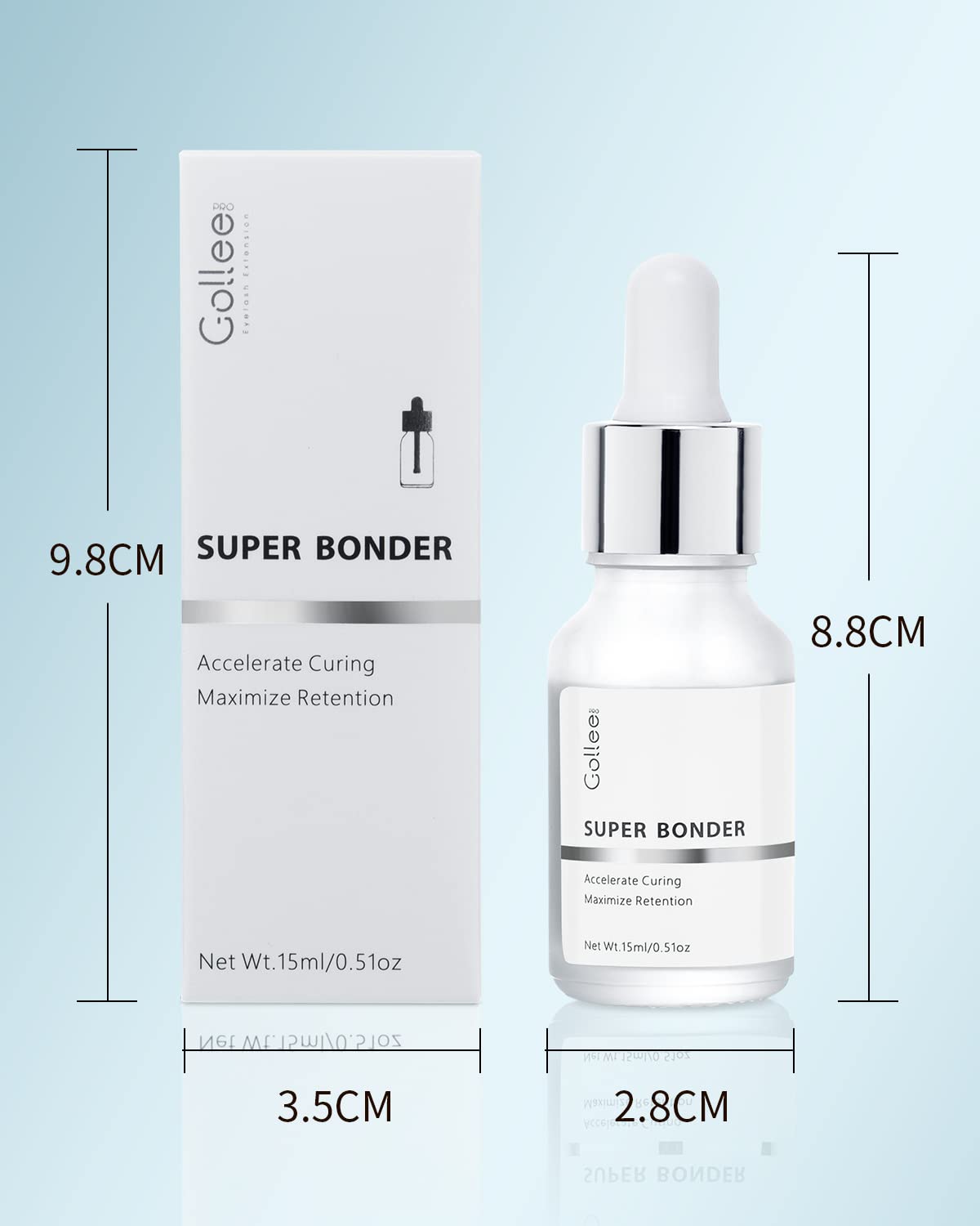 GOLLEEPRO Lash Bonder for Eyelash Extensions – Retention Sealant & Glue Accelerator 15ml