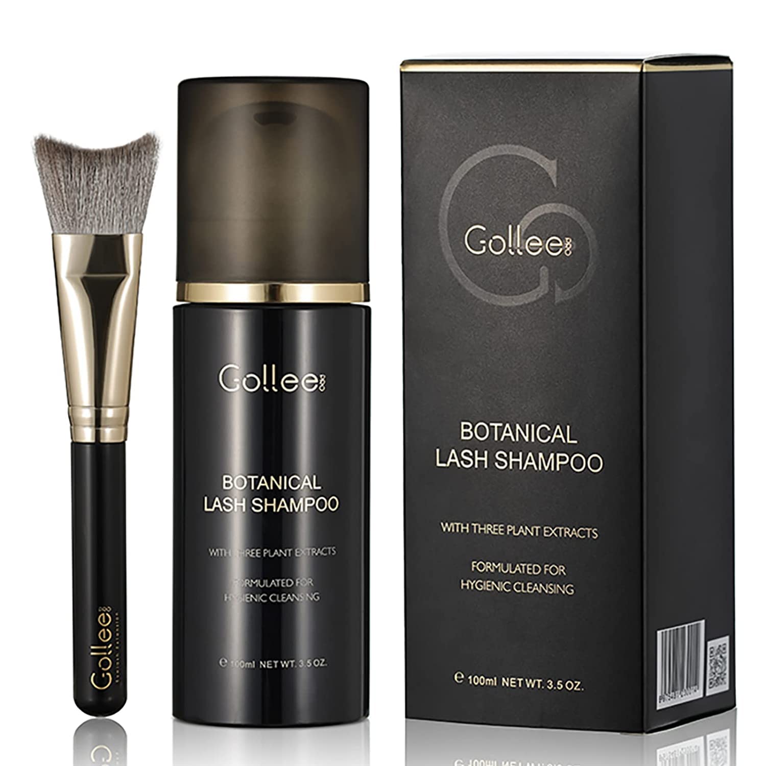 GOLLEEPRO Lash Shampoo – 100 ml Eyelash Extension Cleanser with Brush (Paraben & Sulfate Free)