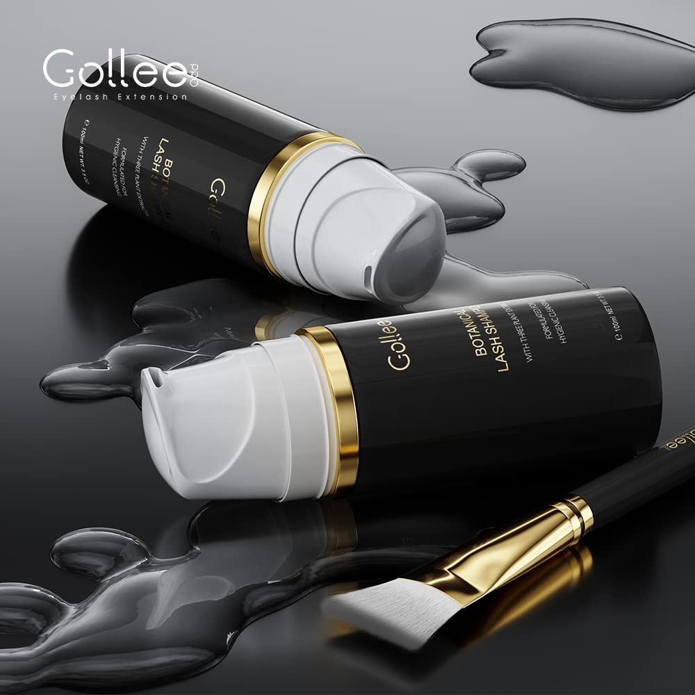 GOLLEEPRO Lash Shampoo – 100 ml Eyelash Extension Cleanser with Brush (Paraben & Sulfate Free)