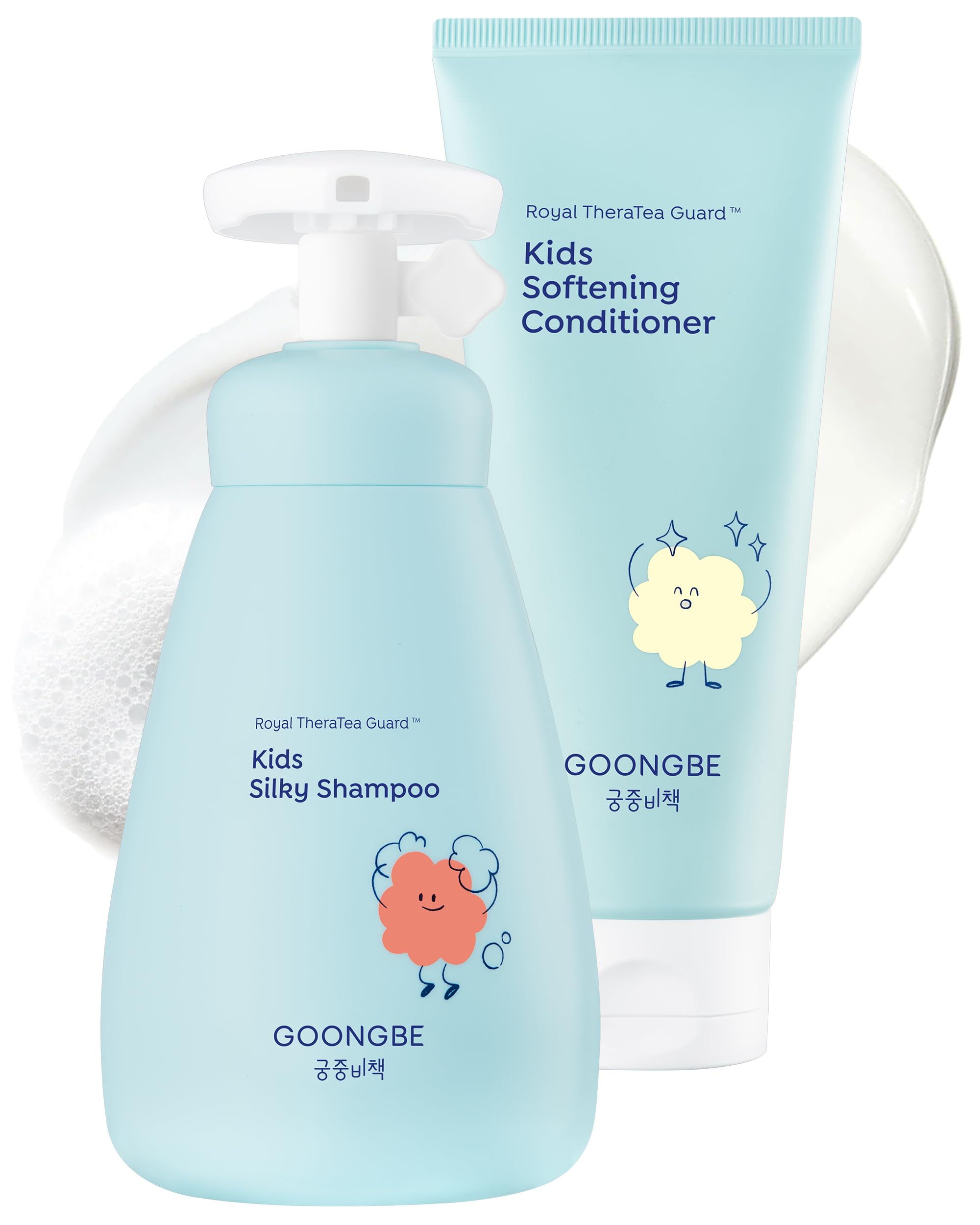 GOONGBE Kids Silicone-Free Shampoo & Conditioner for Weak Frizzy Hair – Low pH, Allergen-Free