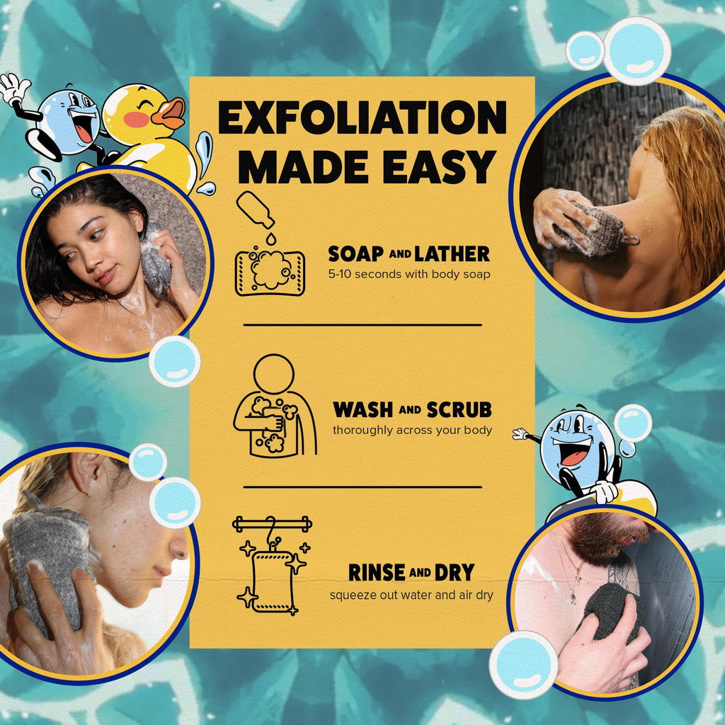 GOSHI Exfoliating Shower Sponge – Rip-Resistant, Rapid-Dry (Japan Made)