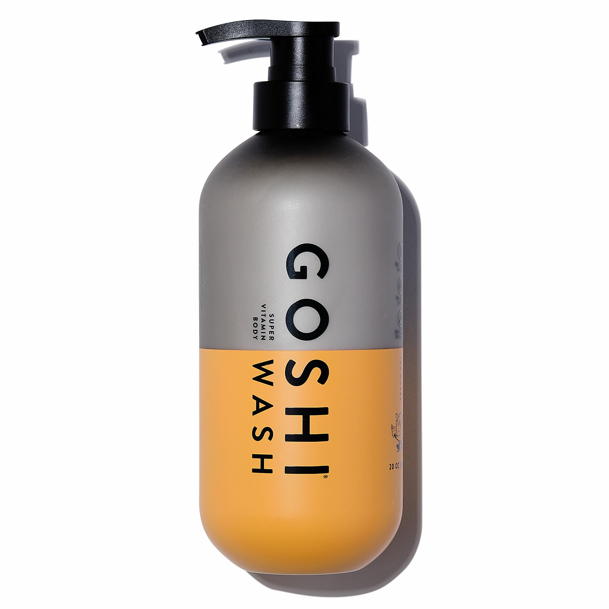 GOSHI Super Vitamin Body Wash 20 oz – pH-Balanced Exfoliating Body Wash for All Skin Types