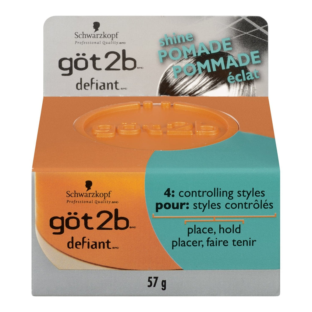 Got2b Defiant Define and Shine Pomade, 2-Ounce (Pack of 2) – Strong Hold & Shiny Finish