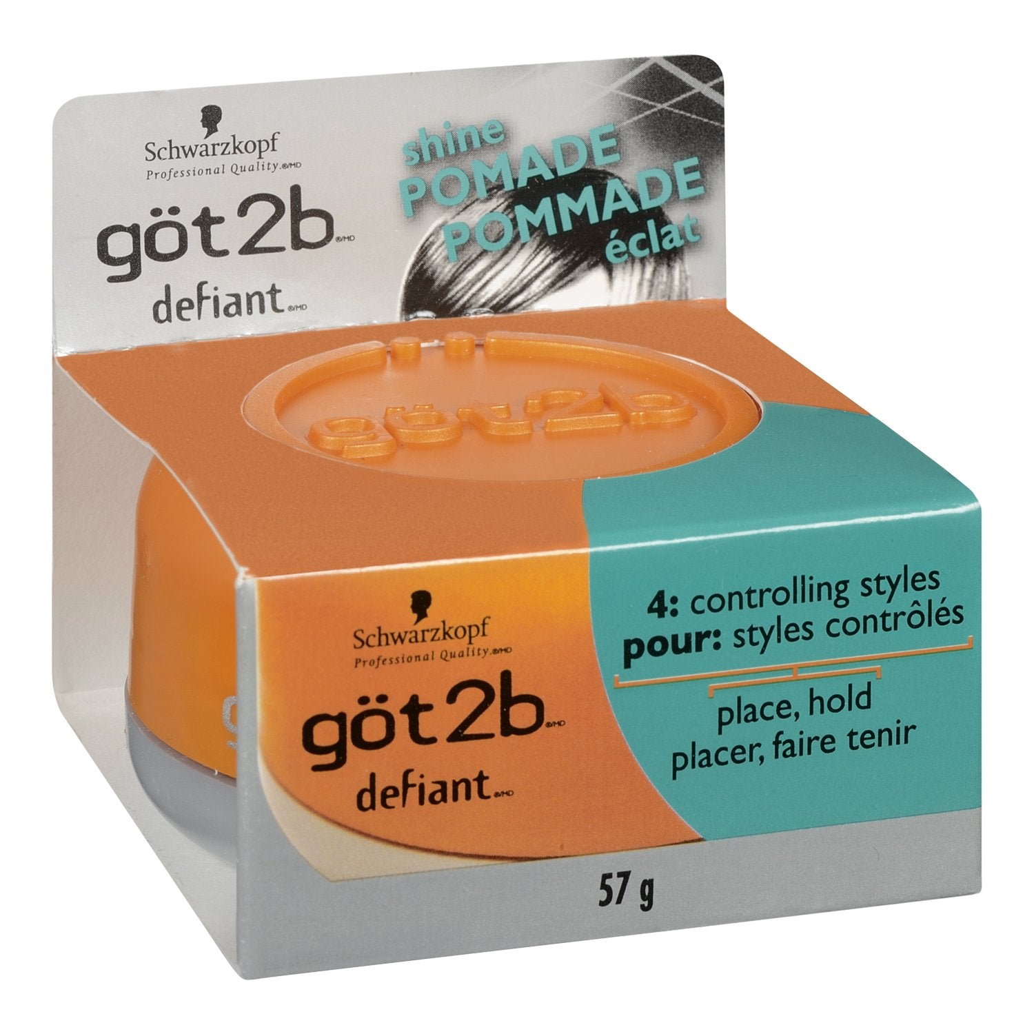 Got2b Defiant Define and Shine Pomade, 2-Ounce (Pack of 2) – Strong Hold & Shiny Finish