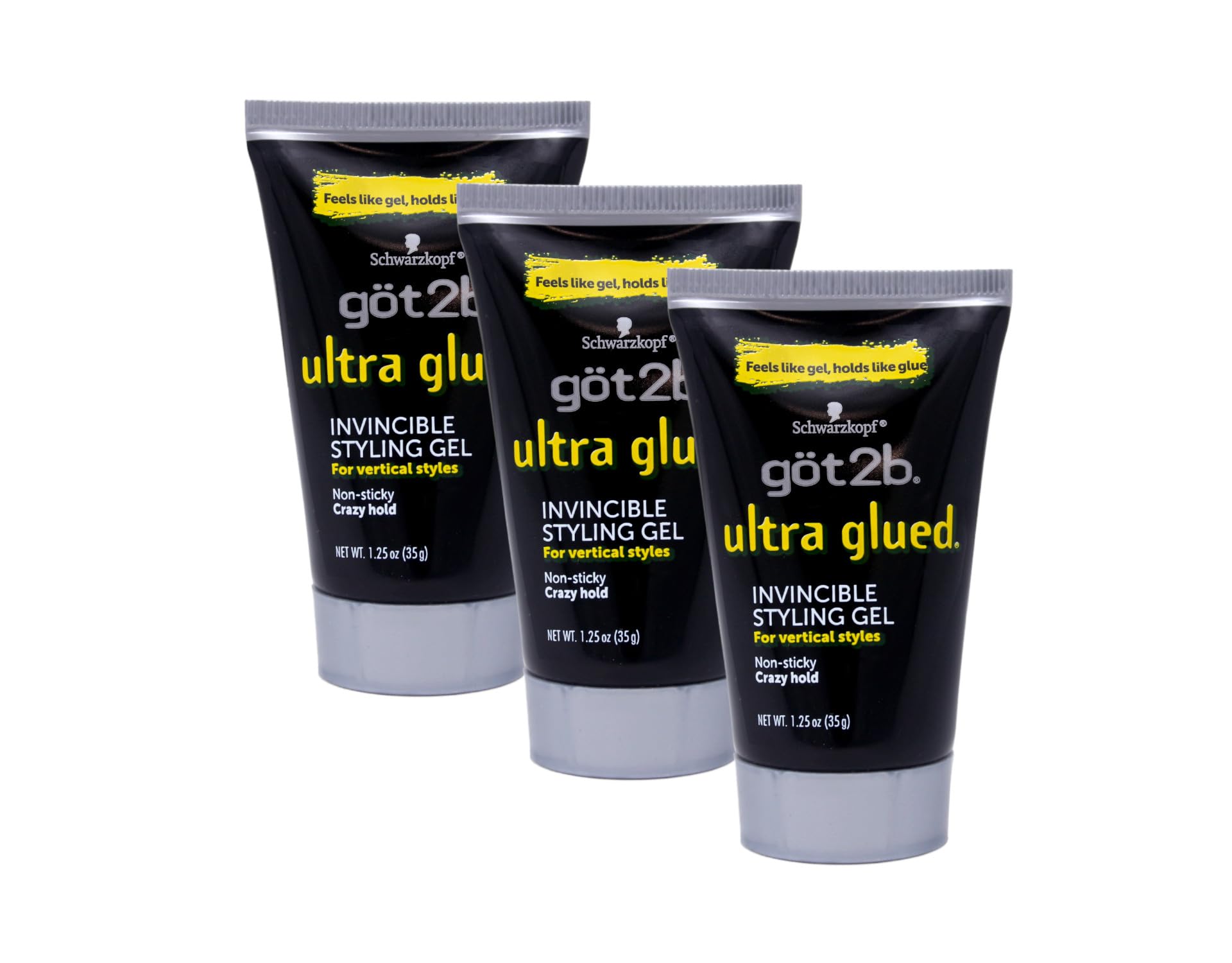 Got2B Ultra Glued Invincible Styling Gel 3-Pack – 1.25 oz Bottles