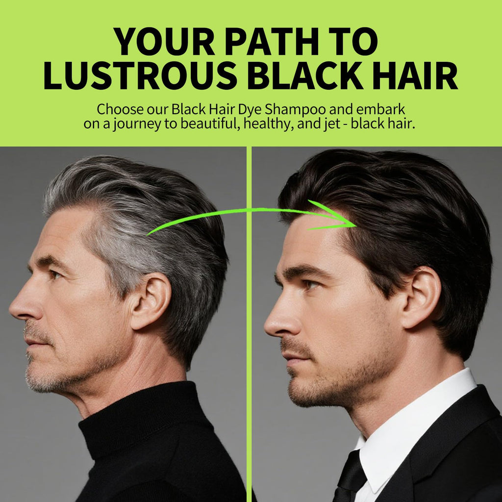 gowwim Black Hair Dye Shampoo – Plant-Based Instant Grey Coverage (Black5)