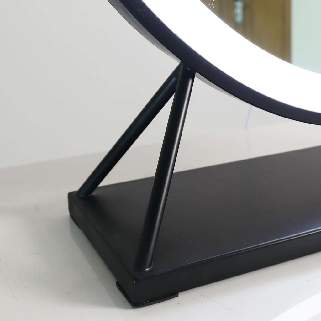 Grace Round Hollywood Mirror Black 60x67cm