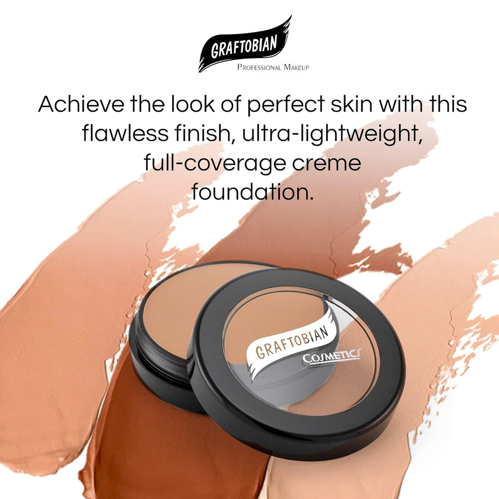 Graftobian HD Glamour Creme Foundation – 65 Shades, Weightless Full-Coverage (1/2 oz) – Deep Sunset
