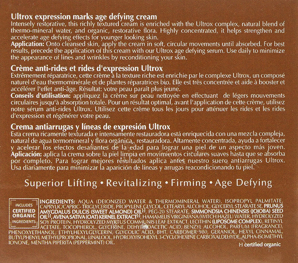 Gratiae Organics Ultrox Expression Marks Anti-Wrinkle Cream – 1.7 oz