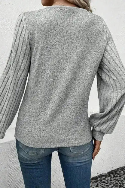 Ribbed Bishop Sleeve Top Women UK