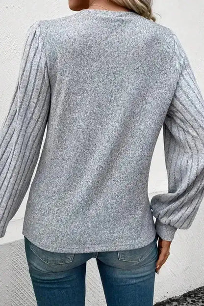 Ribbed Bishop Sleeve Top Women UK