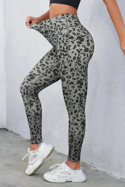 Gray Leopard  Active Leggings