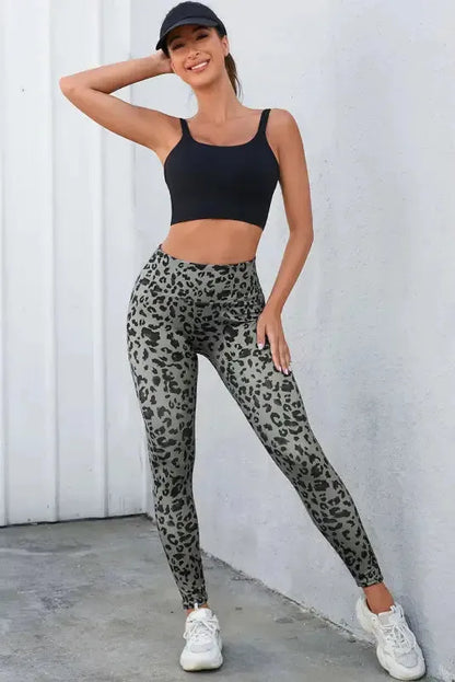 Gray Leopard  Active Leggings