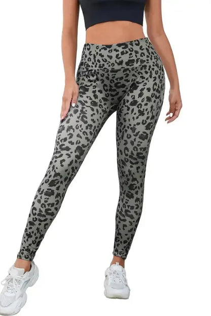 Gray Leopard  Active Leggings