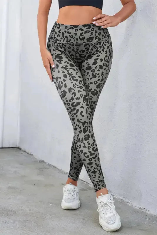 Gray Leopard  Active Leggings