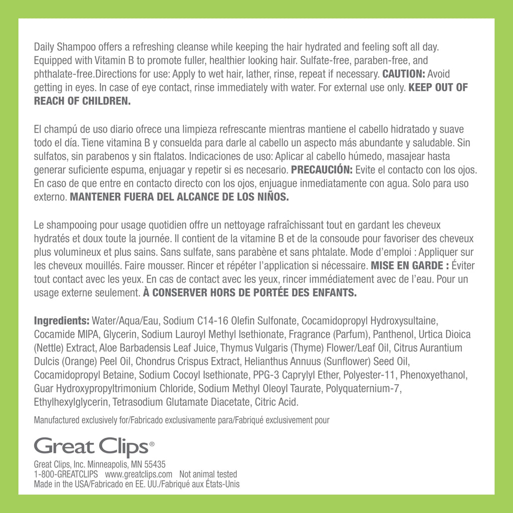 GREAT CLIPS Latitude Daily Hydrating Shampoo – Full, Healthy Hair for All Hair Types | 32oz