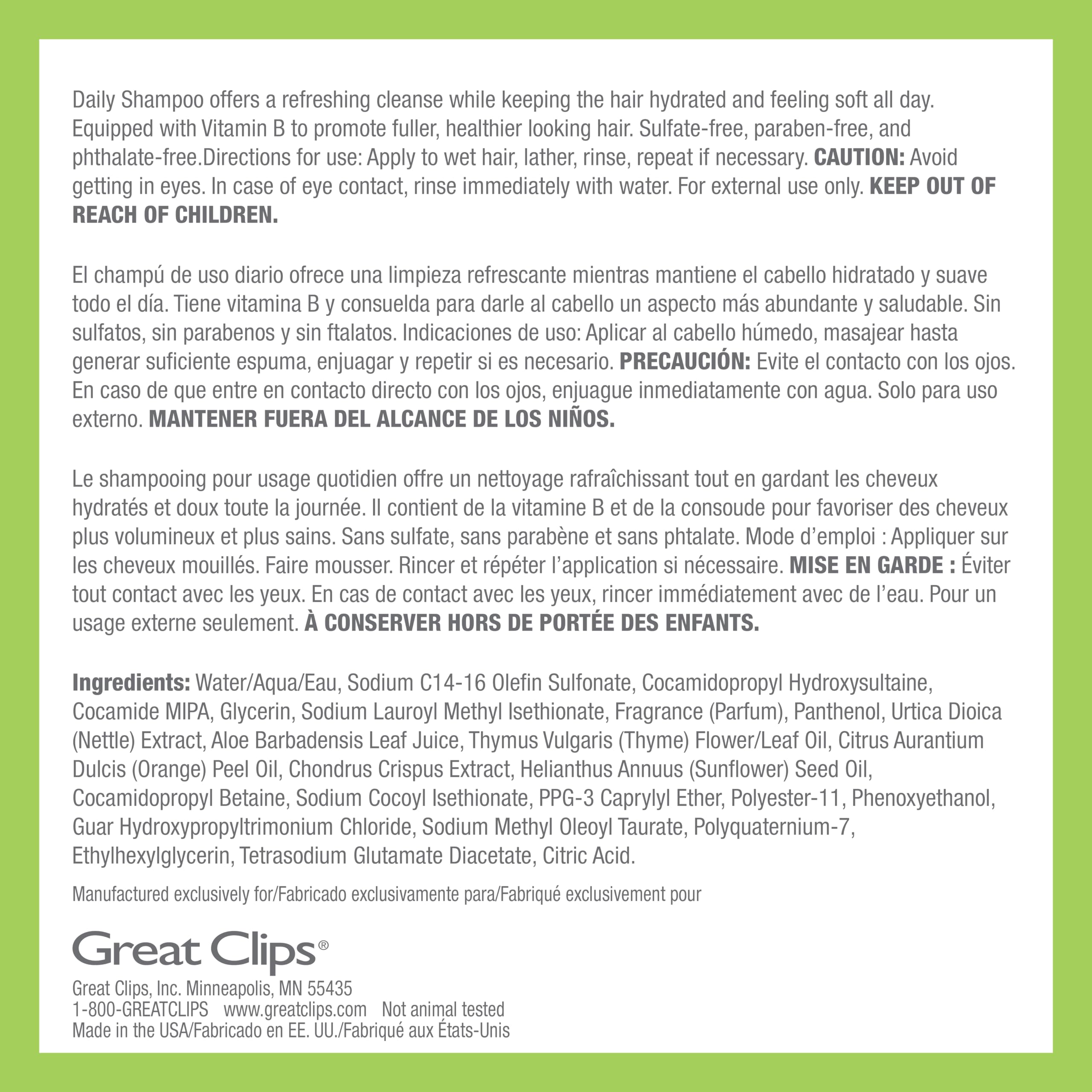 GREAT CLIPS Latitude Daily Hydrating Shampoo – Full, Healthy Hair for All Hair Types | 32oz
