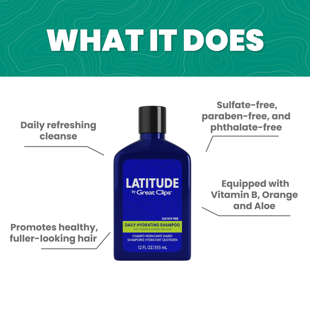 GREAT CLIPS Latitude Daily Hydrating Shampoo – Full, Healthy Hair for All Hair Types | 32oz