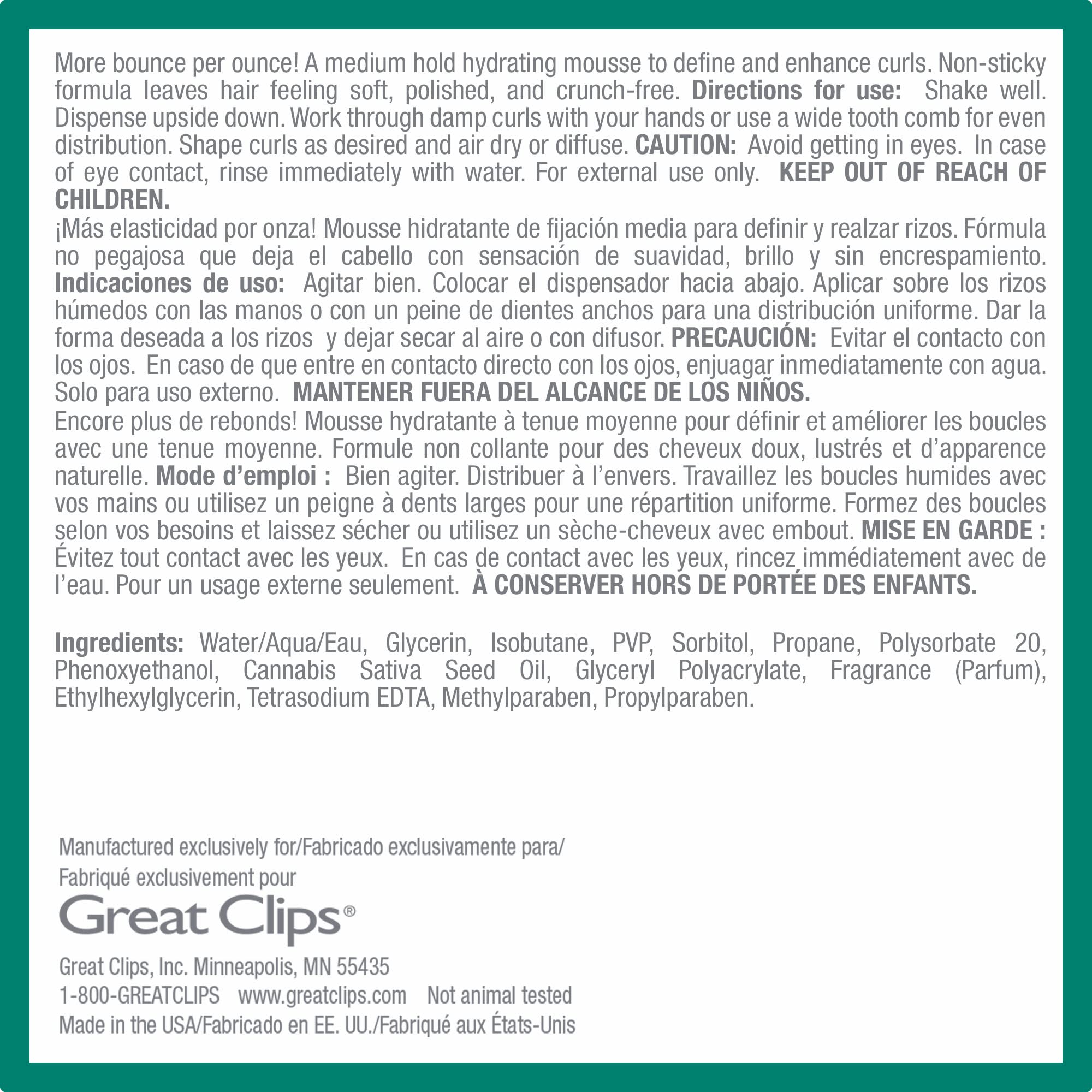 GREAT CLIPS Solutions Curl Whipped Mousse 8.5oz | Define & Enhance Curls | Wavy to Curly Hair