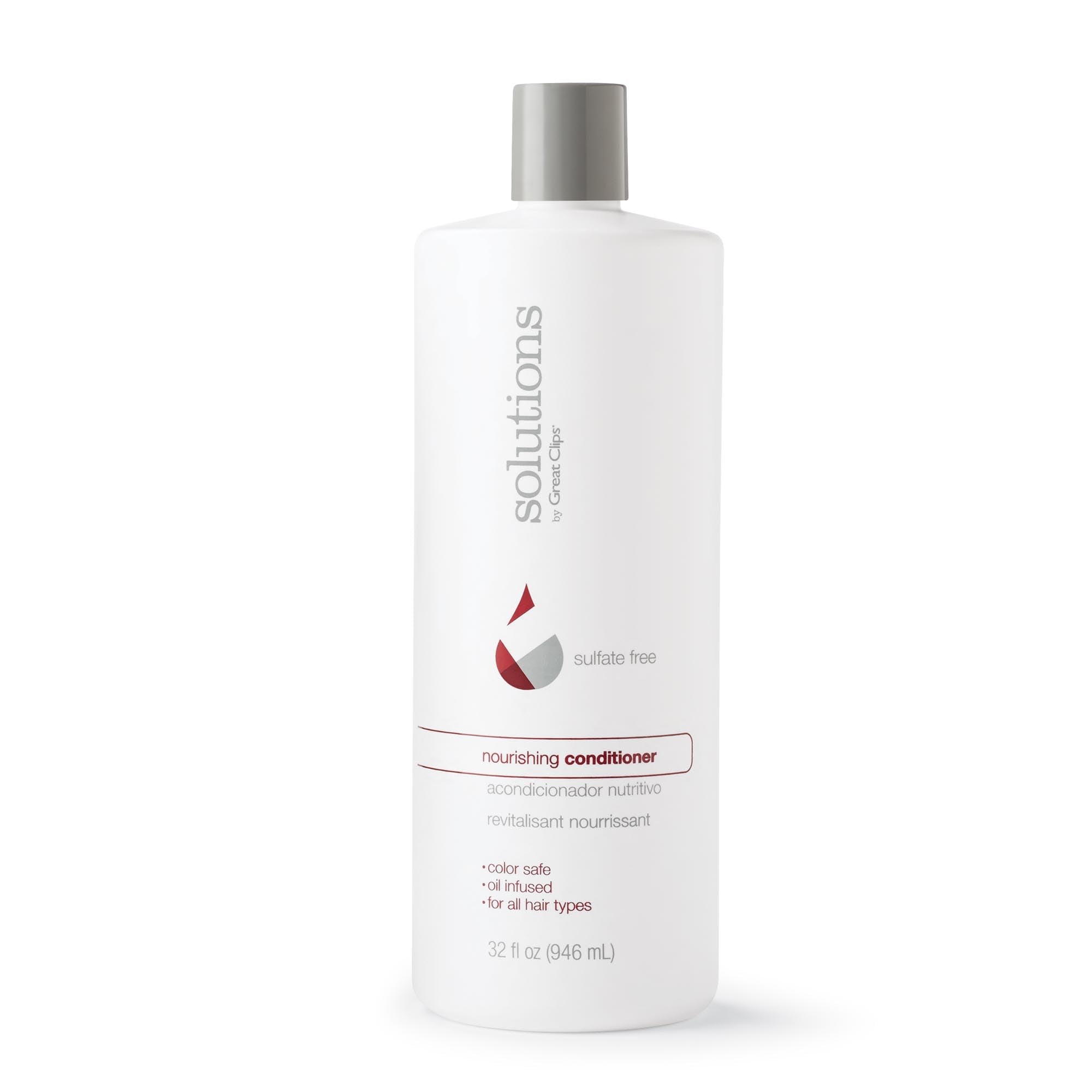 GREAT CLIPS Solutions Nourishing Conditioner with Argan Oil – Sulfate & Paraben Free, Color-Safe, 32oz