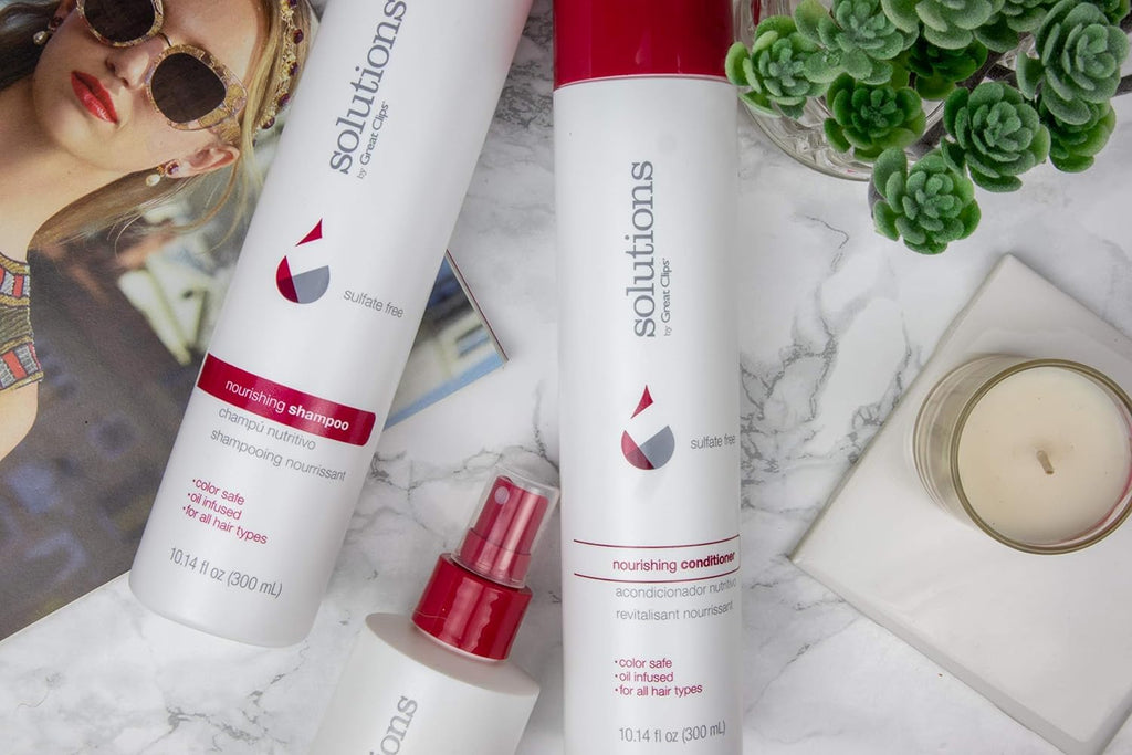 Great Clips Solutions Nourishing Shampoo 32 oz – Argan Oil, Sulfate & Paraben Free, Color-Safe Shine