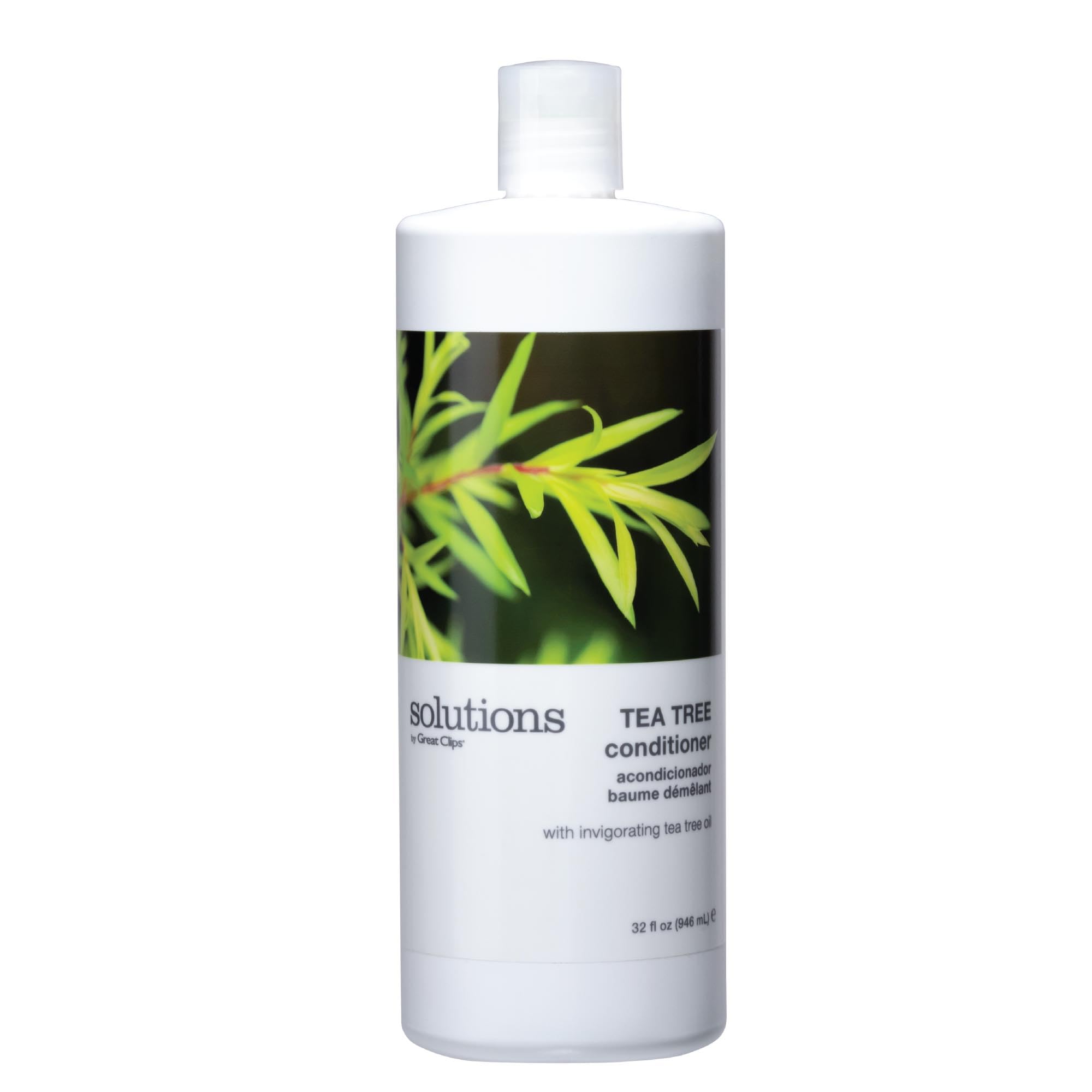 GREAT CLIPS Solutions Tea Tree Conditioner 32 oz | Tea Tree & Peppermint Oils | Detangle & Condition | For All Hair Types